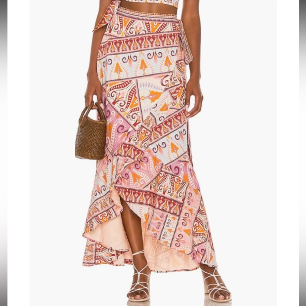 Agua bendita Brasil leva multicolor wrap maxi skirt